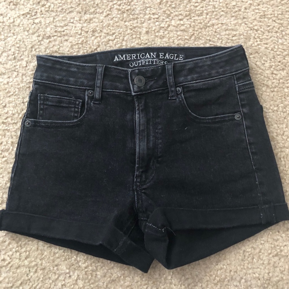 American eagle outfitters black hi rise shorts